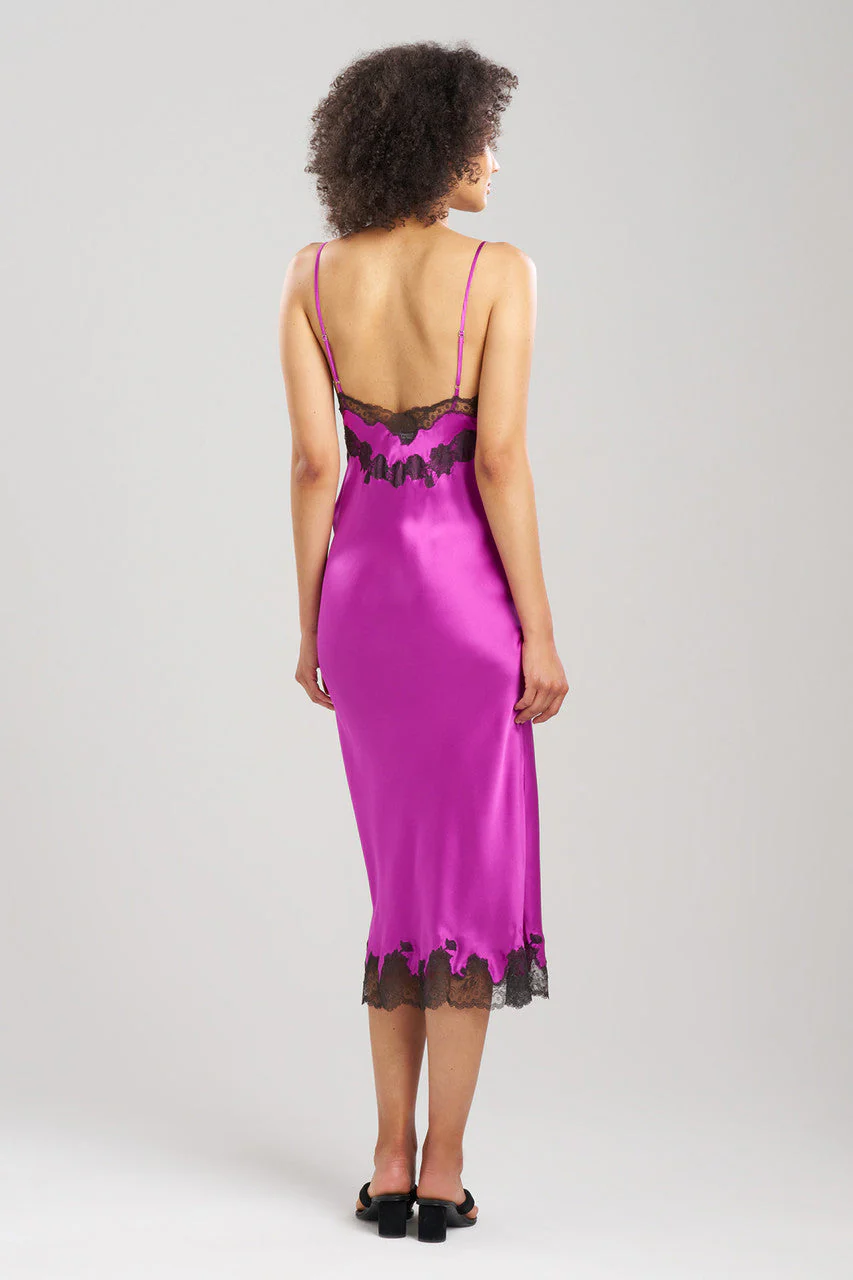 Lolita Lace Slit Silk Slip Dress - Image 2