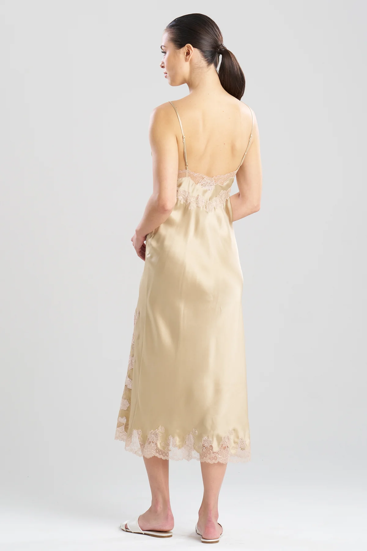 Lolita Lace Slit Silk Slip Dress - Image 3