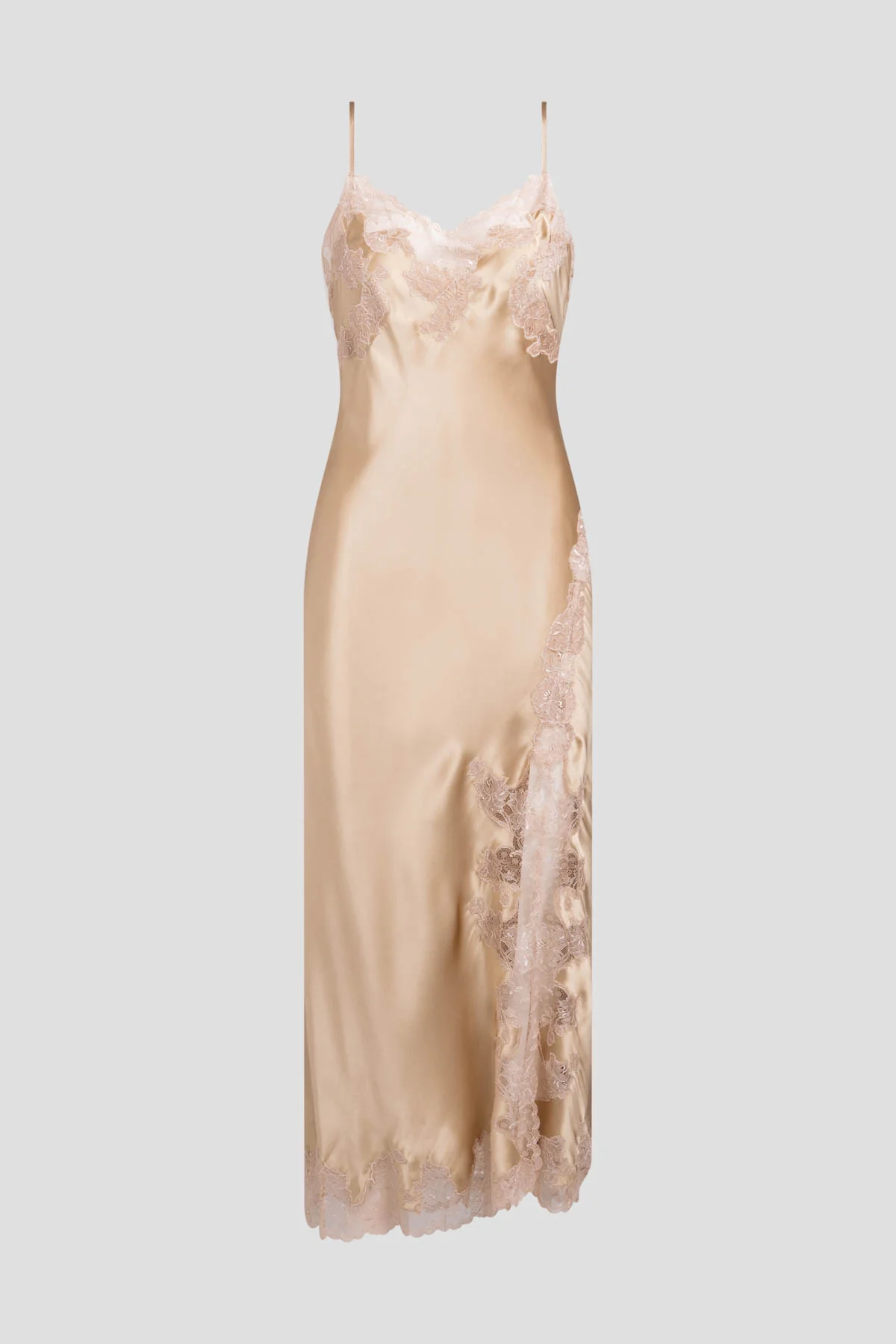 Lolita Lace Slit Silk Slip Dress - Image 7
