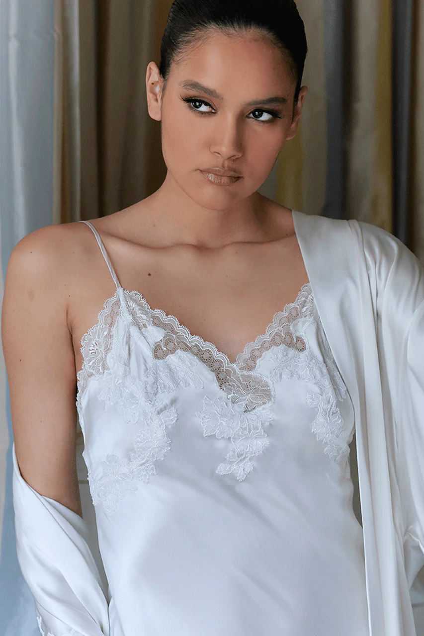 Lolita Lace Slit Silk Slip Dress - Image 9