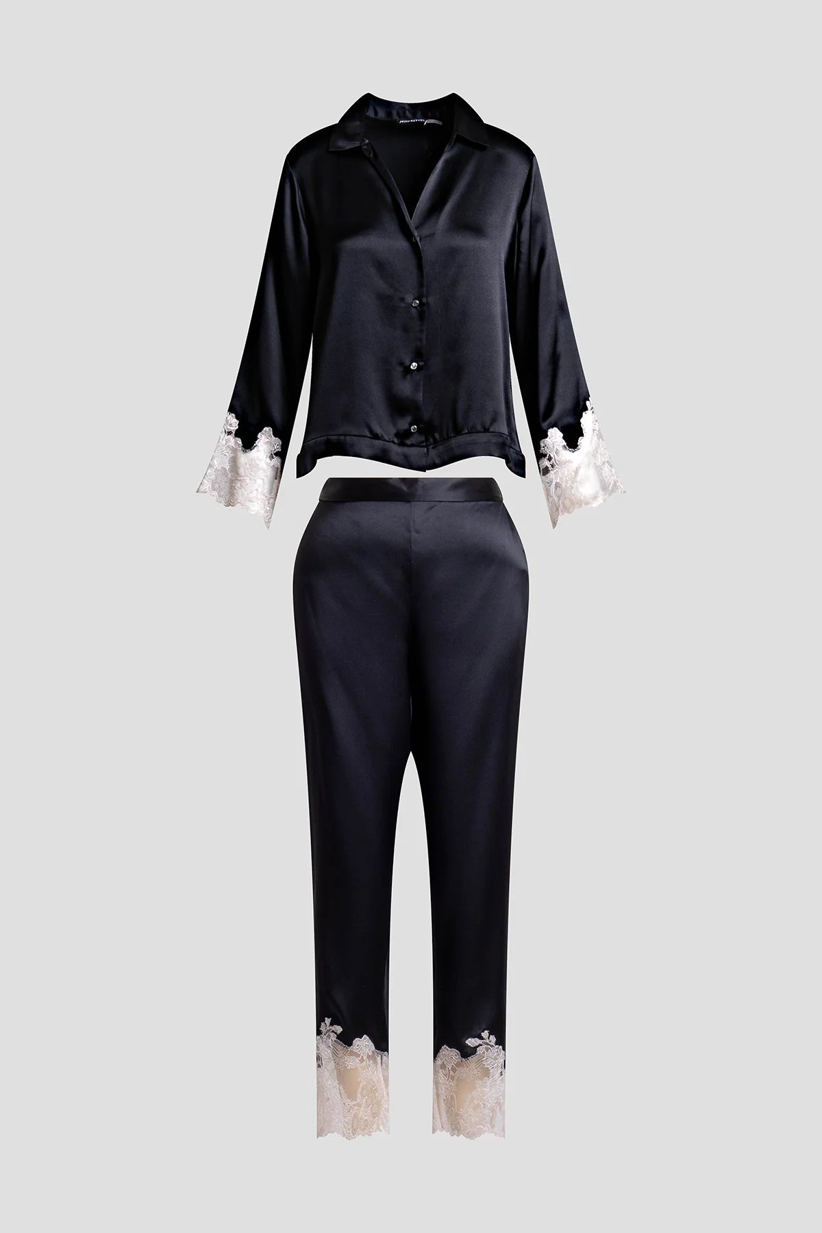 Lolita Lace Trim Silk Notch PJ