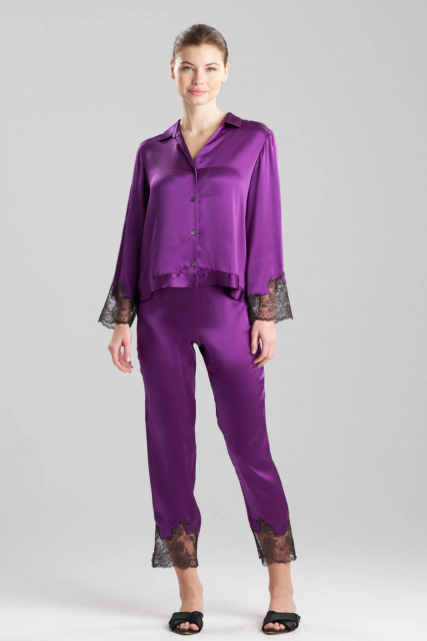Lolita Lace Trim Silk Notch PJ
