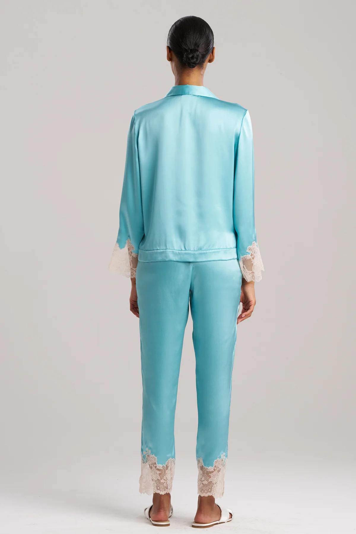 Lolita Lace Trim Silk Notch PJ - Image 3