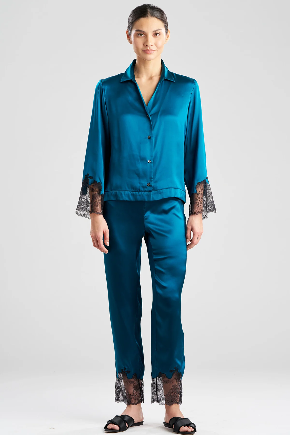 Lolita Lace Trim Silk Notch PJ - Image 2