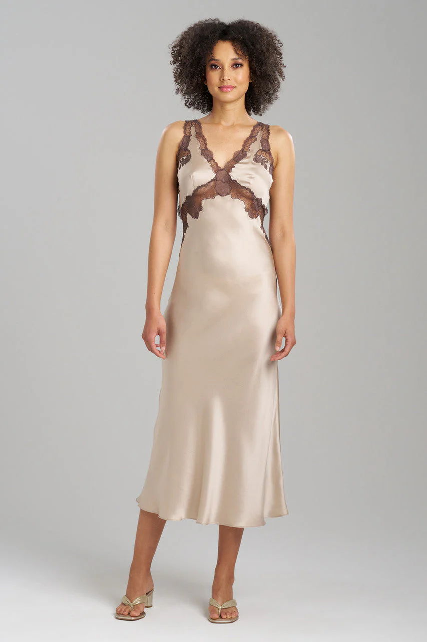 Lolita Lace Trim Silk Slip Dress