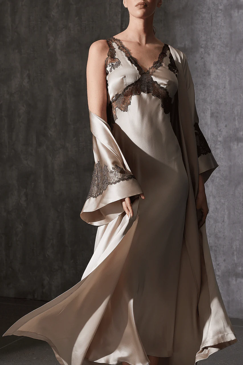 Lolita Lace Trim Silk Slip Dress - Image 5