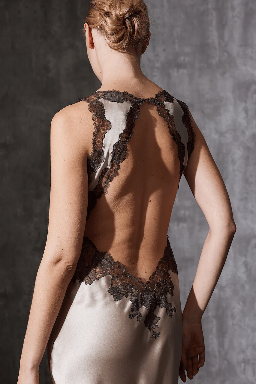 Lolita Lace Trim Silk Slip Dress - Image 6