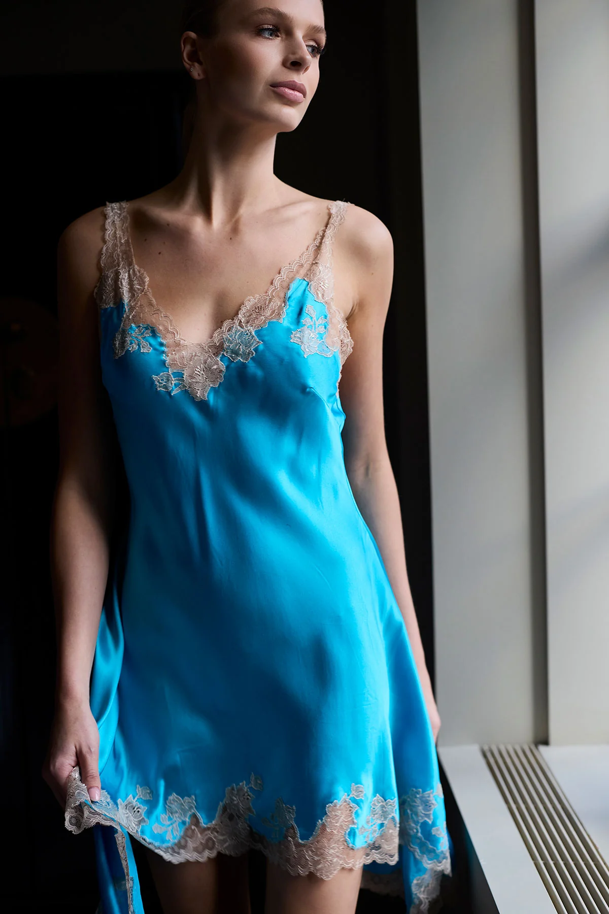 Lolita Lace V-Neck Silk Chemise
