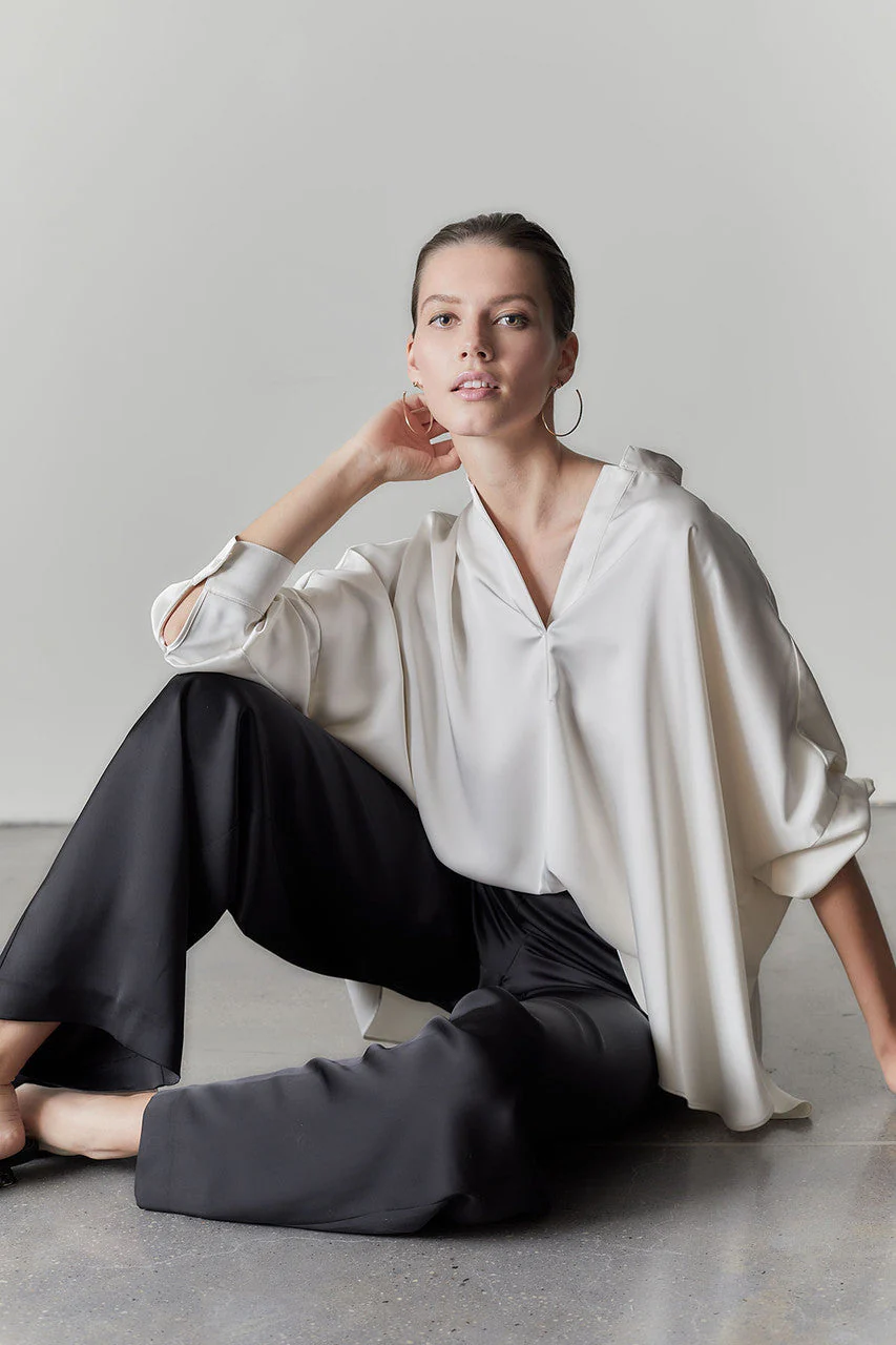 Luxe Charmeuse Caftan Shirt - Image 2