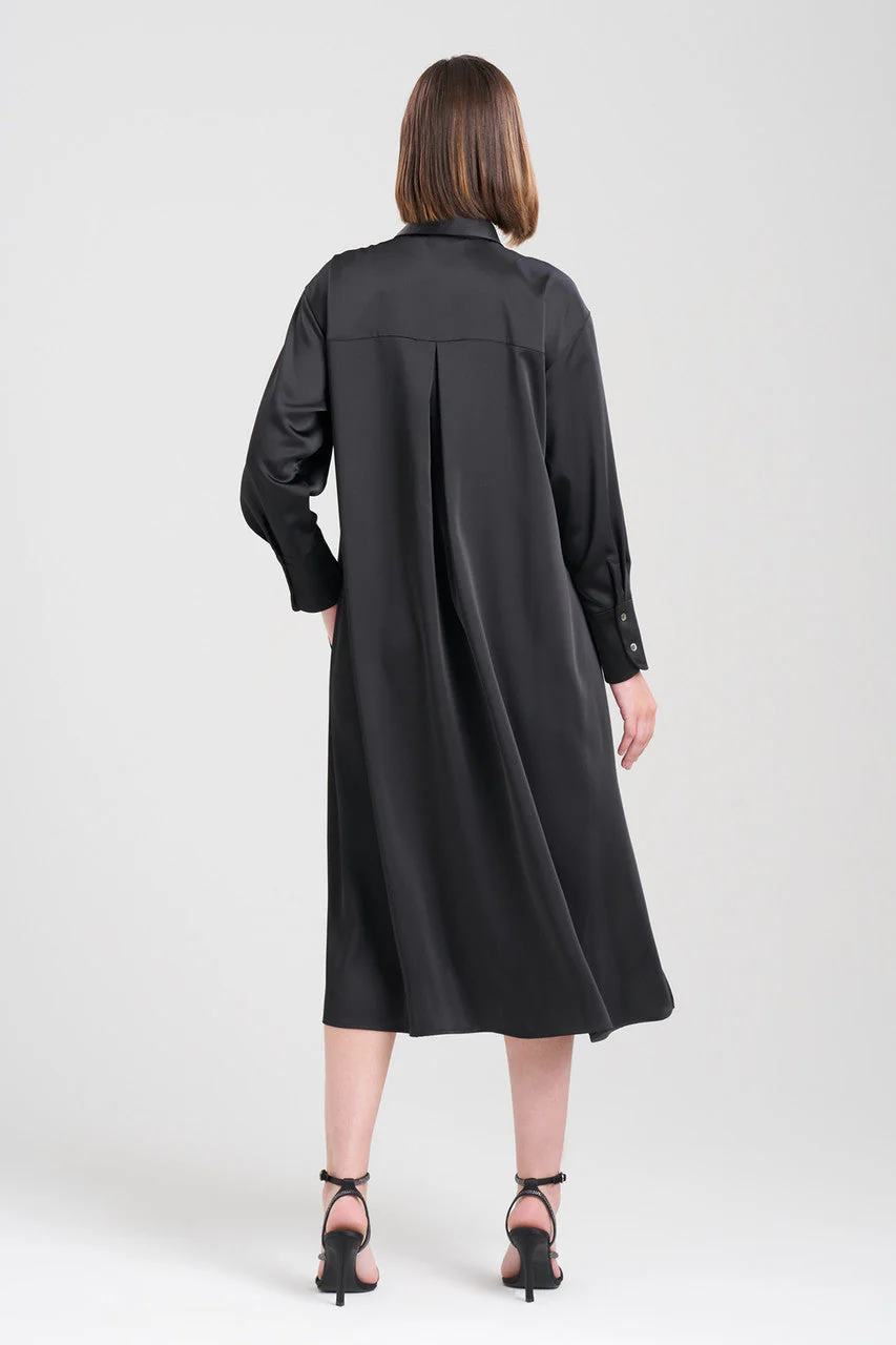 Luxe Charmeuse Embroidered Oversized Shirtdress - Image 2