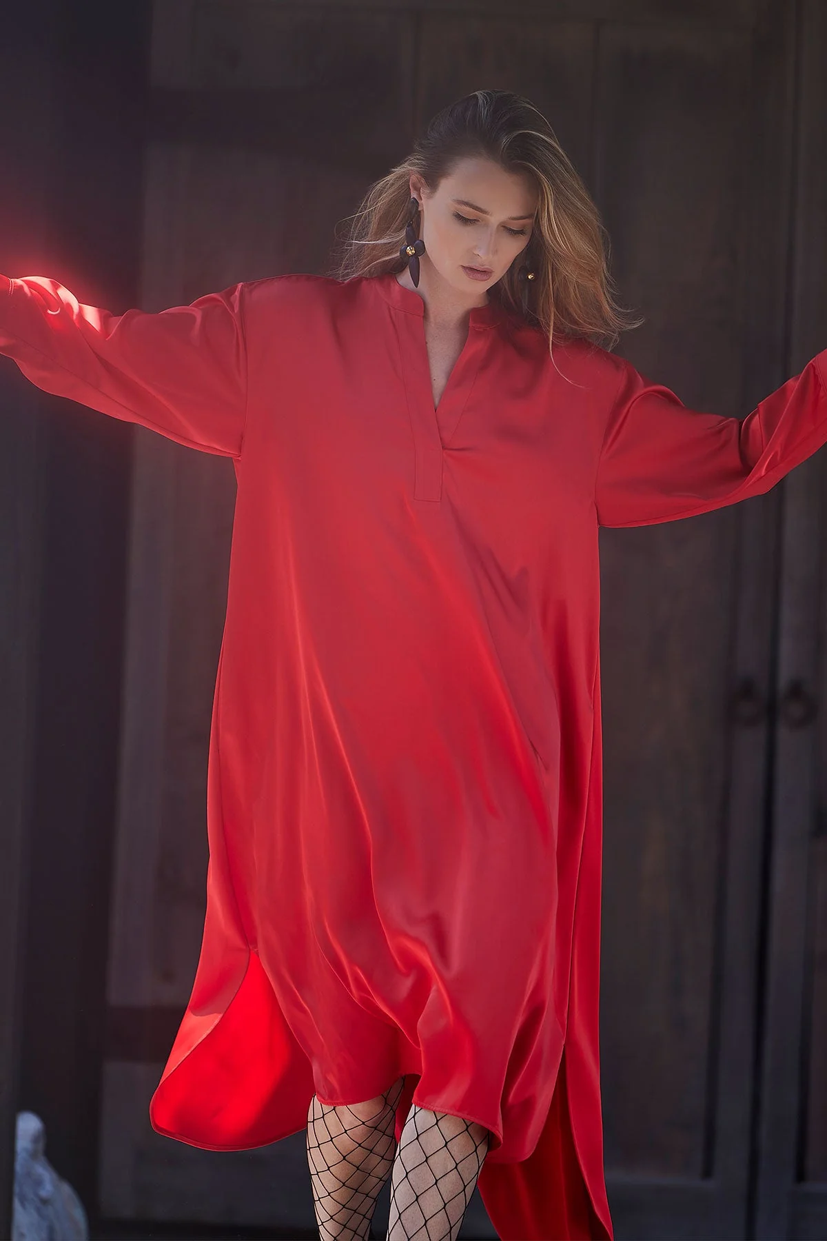 Luxe Charmeuse Oversized Shirtdress - Image 10