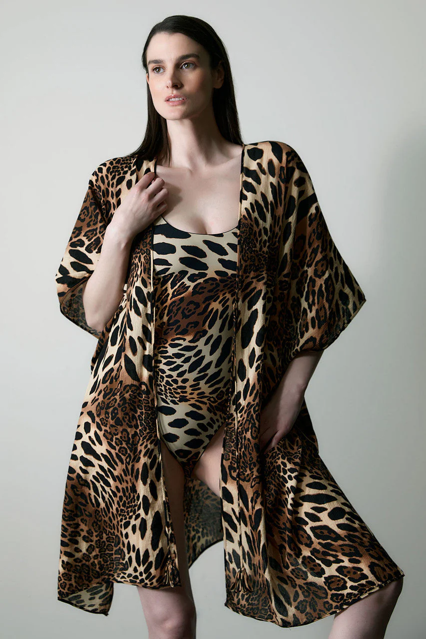 Luxe Leopard Cotton Gauze Cover-Up - Image 4