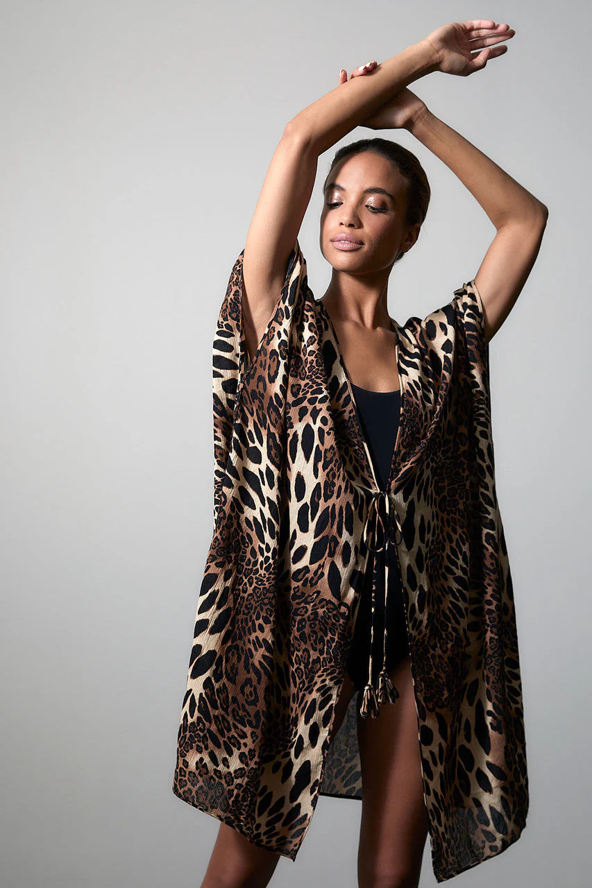Luxe Leopard Cotton Gauze Cover-Up - Image 5