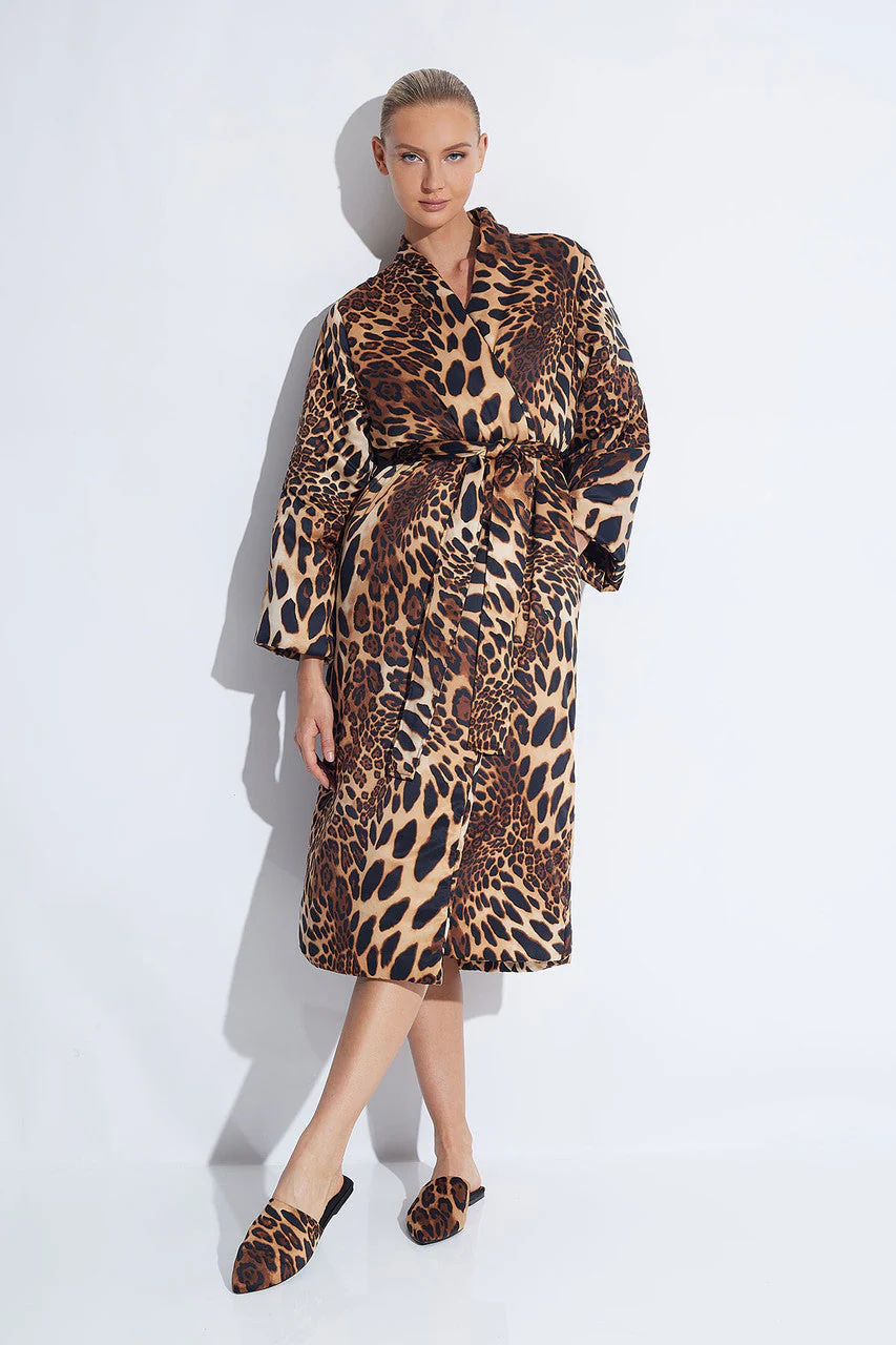 Luxe Leopard Puffer Robe - Image 3
