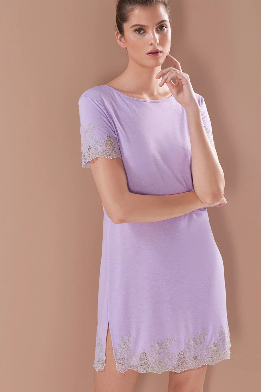 Luxe Shangri-La TENCEL™ Short Sleeve Sleepshirt - Image 3