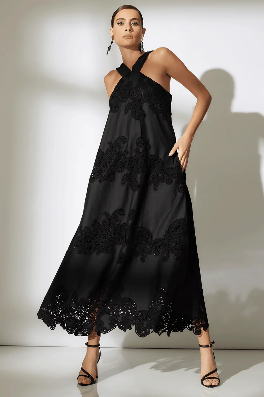 Madeira Cutwork Embroidered Halter Dress - Image 3