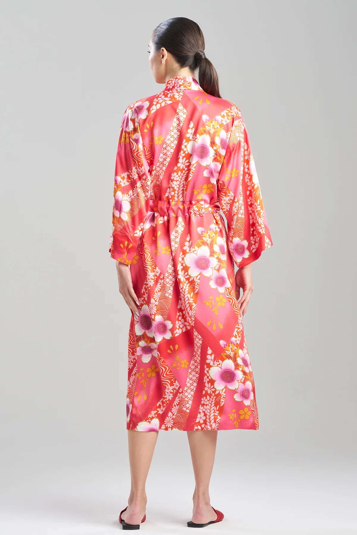 Magnolia Printed Satin Robe - Image 2