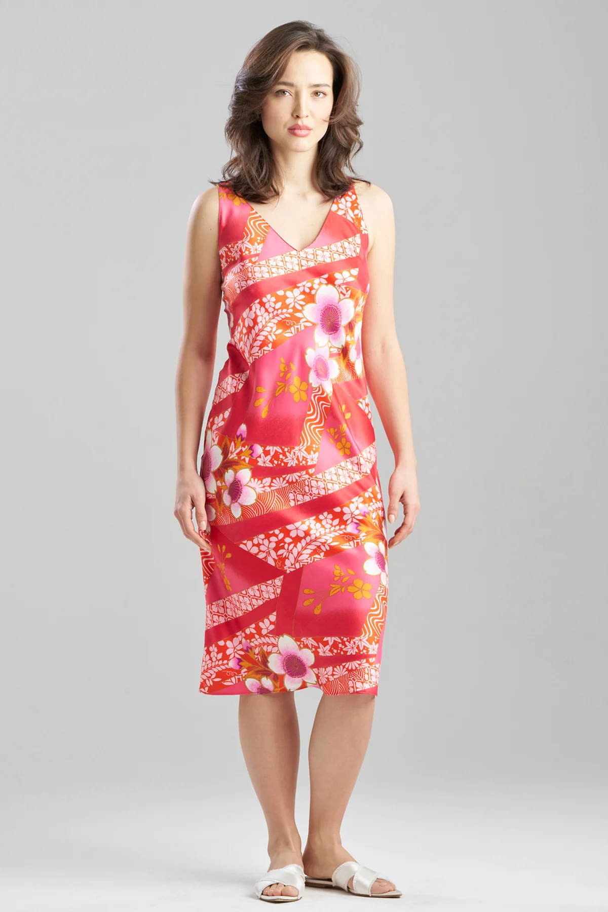 Magnolia Printed Satin Slip Dress