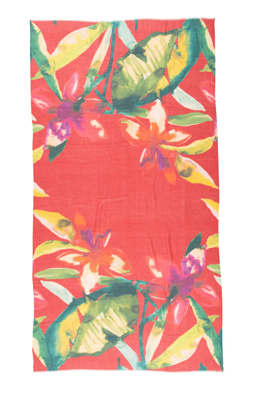 Mallorca Printed Cotton Silk Scarf - Image 4