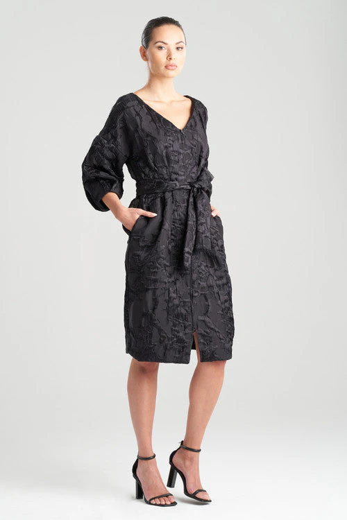 Matelassé Front Zip Belted Dress - Image 12