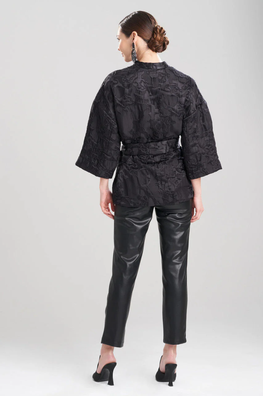 Matelassé Short Kimono Belted Topper - Image 4