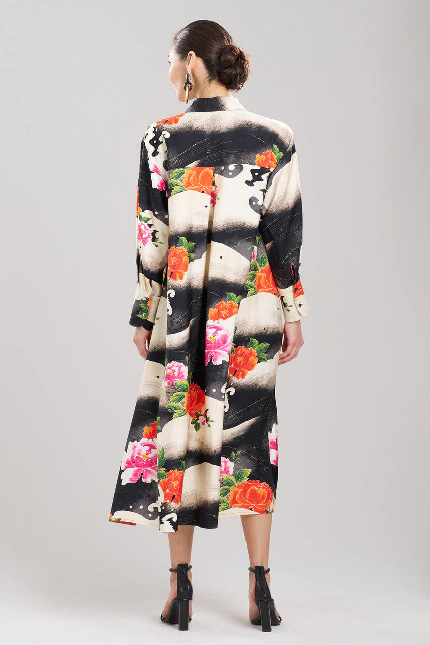 Mayumi Cotton Silk Oversized Half Placket Shirtdress - Image 5