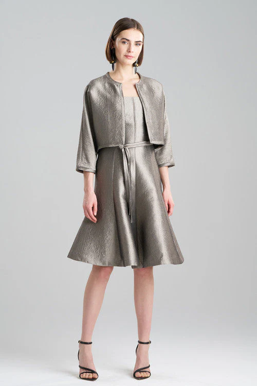 Metallic Jacquard Cropped Jacket - Image 6