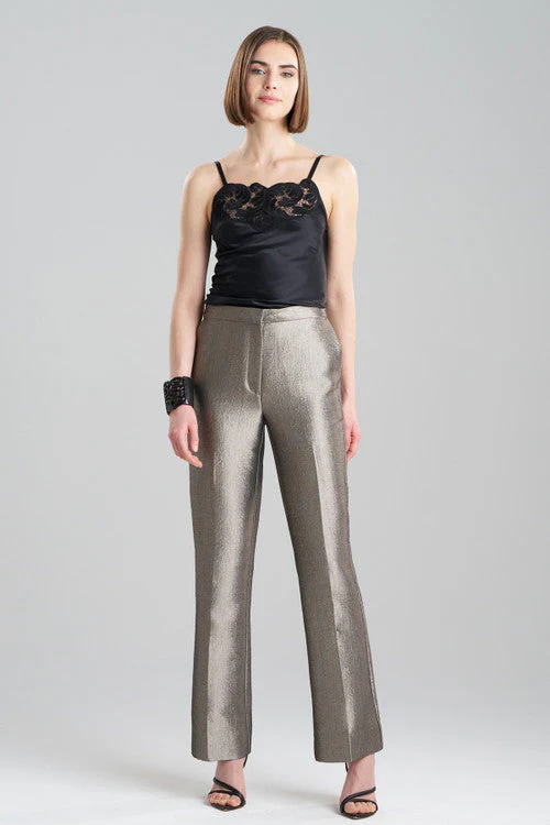 Metallic Jacquard Zip Front Trousers - Image 13