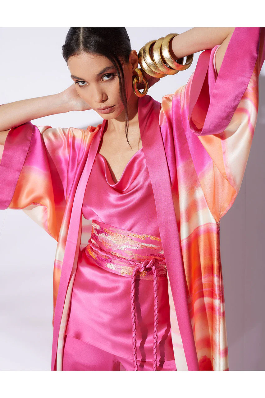 Minako Embroidery Obi Silk Belt - Image 3