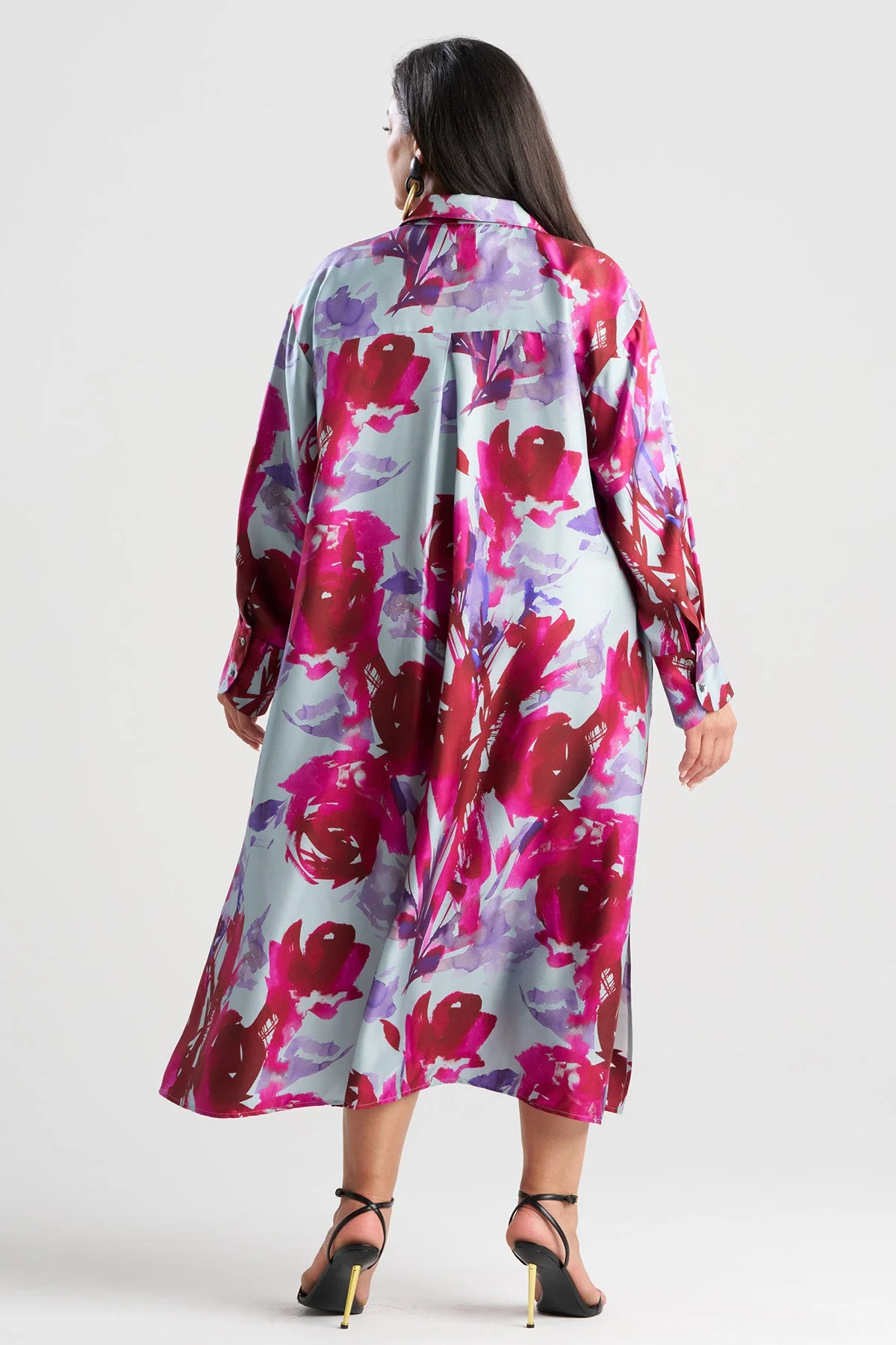 Mira Silk Twill Oversized Shirt Dress - Image 4