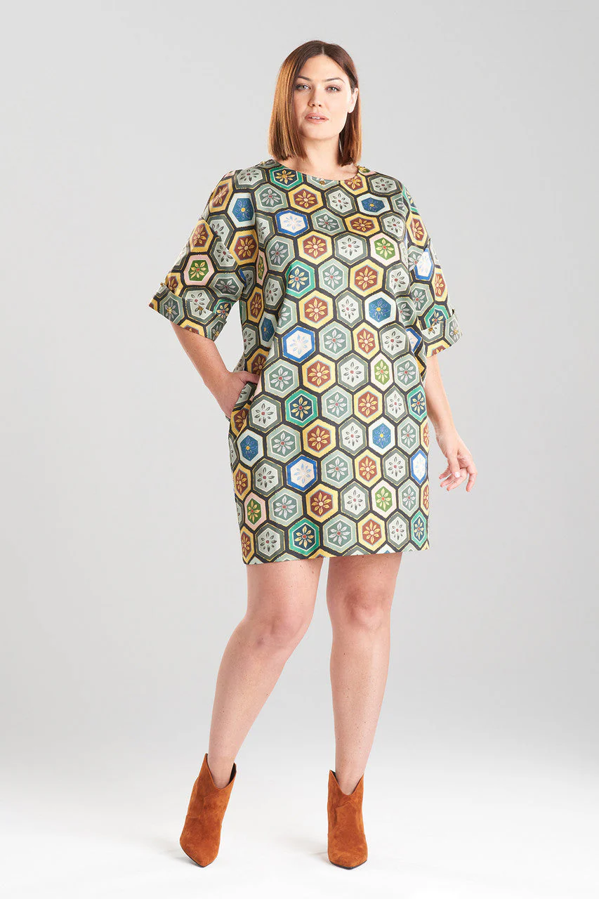 Mitsu Printed Cotton Sateen Beaded T-Shirt Dress - Image 4