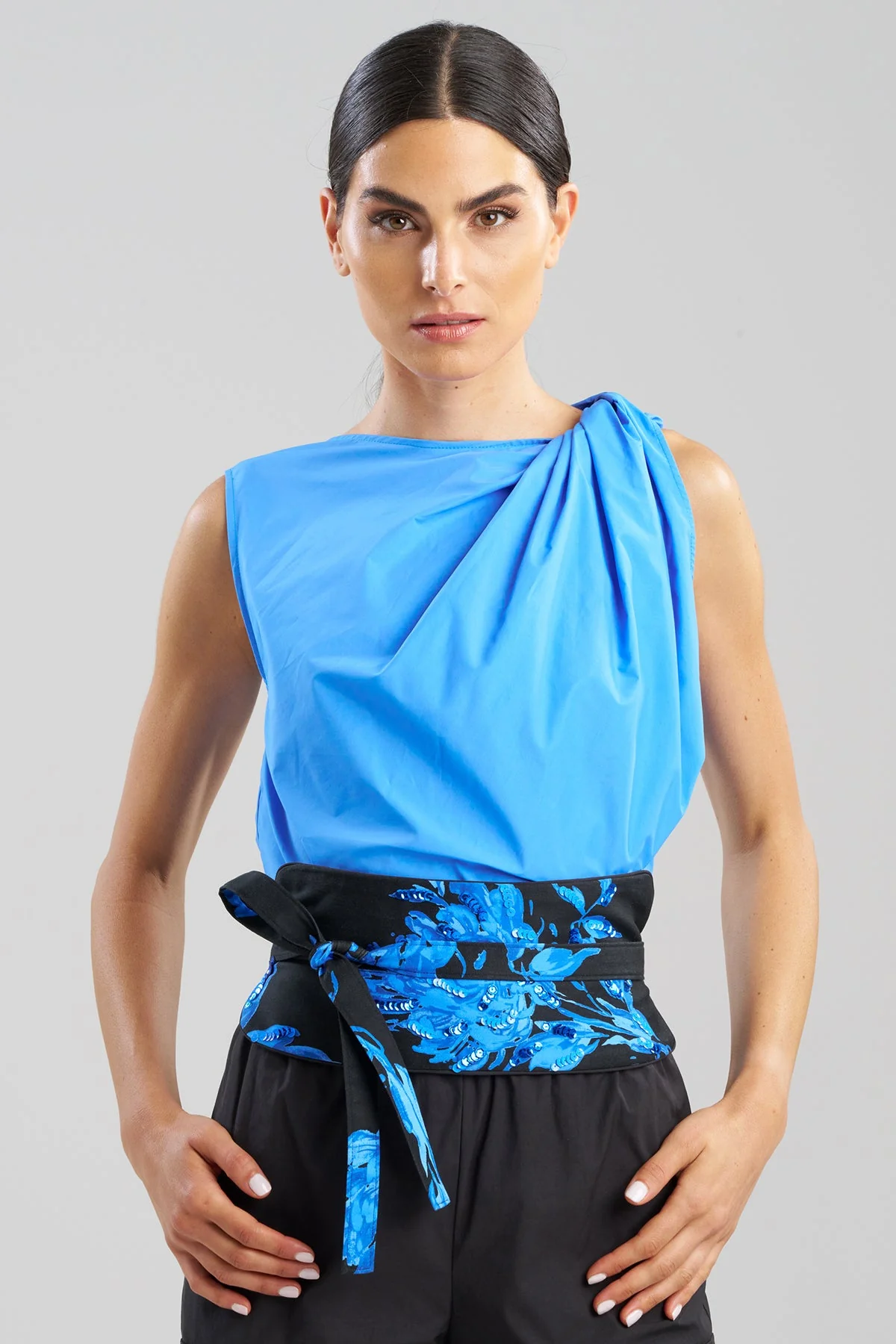 Miyako Printed Cotton Chino Beaded Obi Belt - Image 2