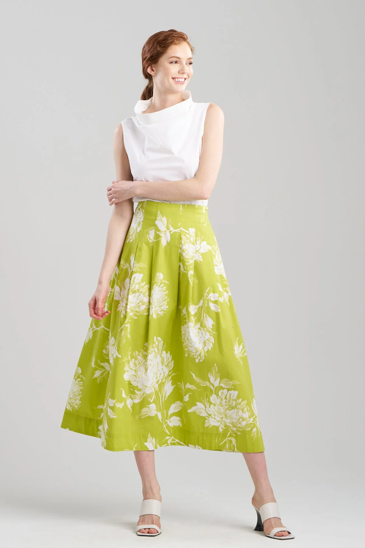 Miyako Printed Cotton Poplin Maxi Skirt - Image 2