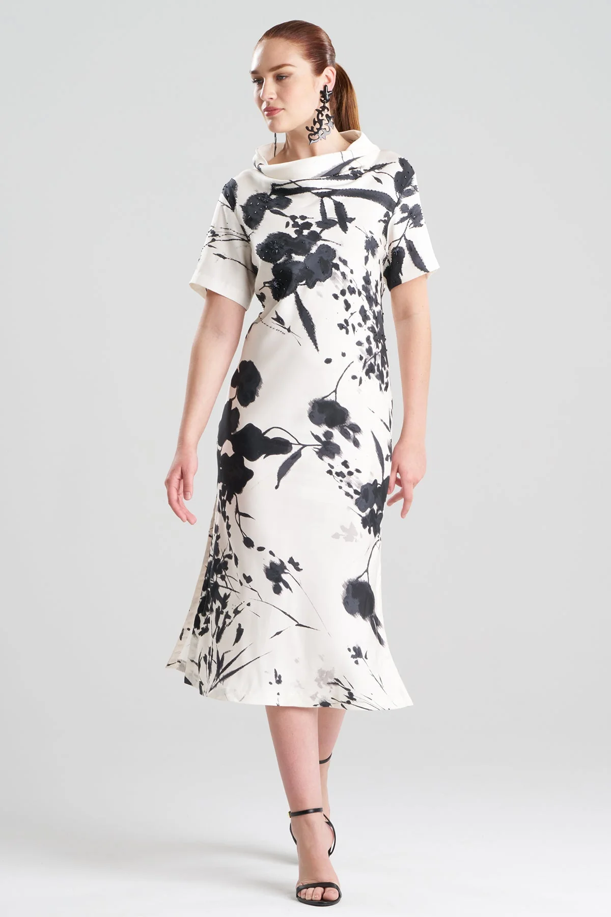 Nara Silk Twill Beaded Column Dress - Image 2