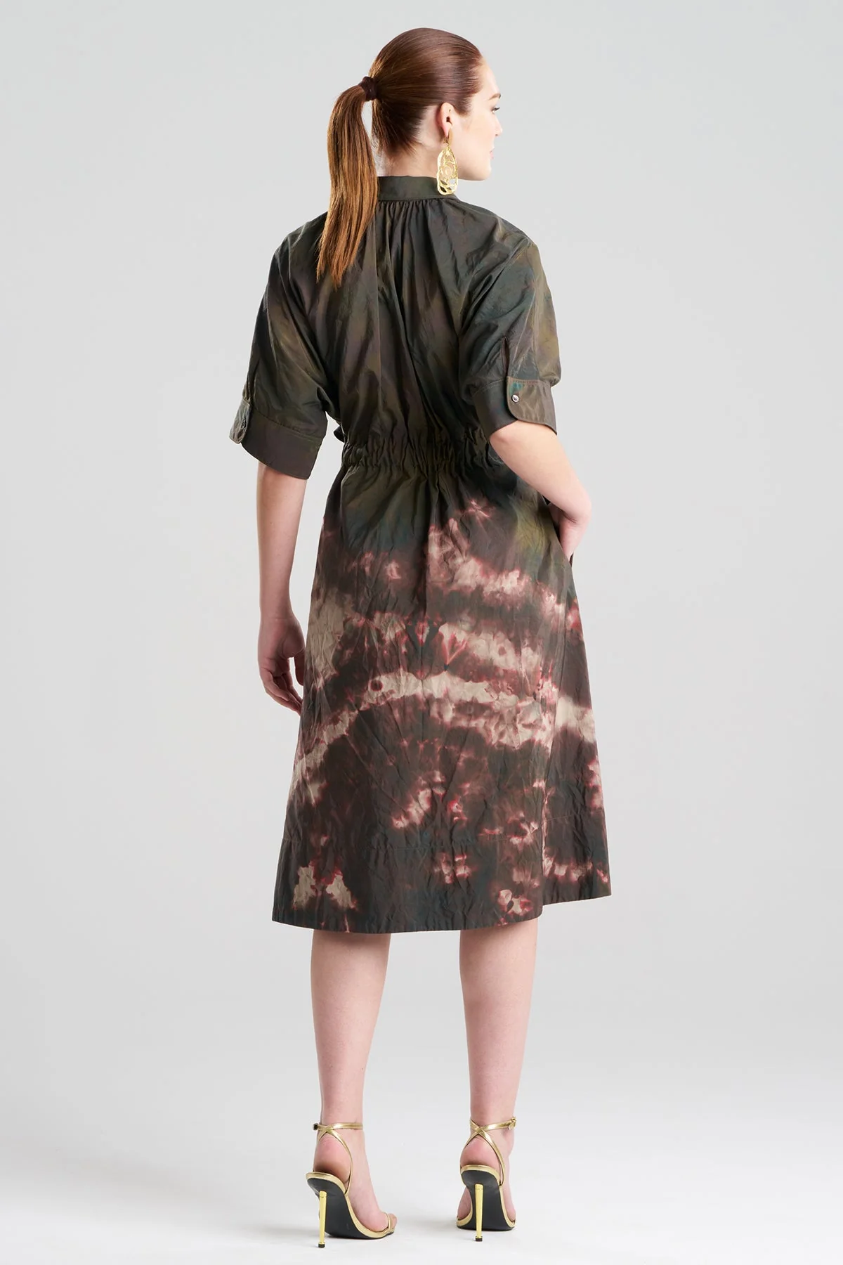Niji Tie Dye Taffeta Belted Shirtdress - Image 2