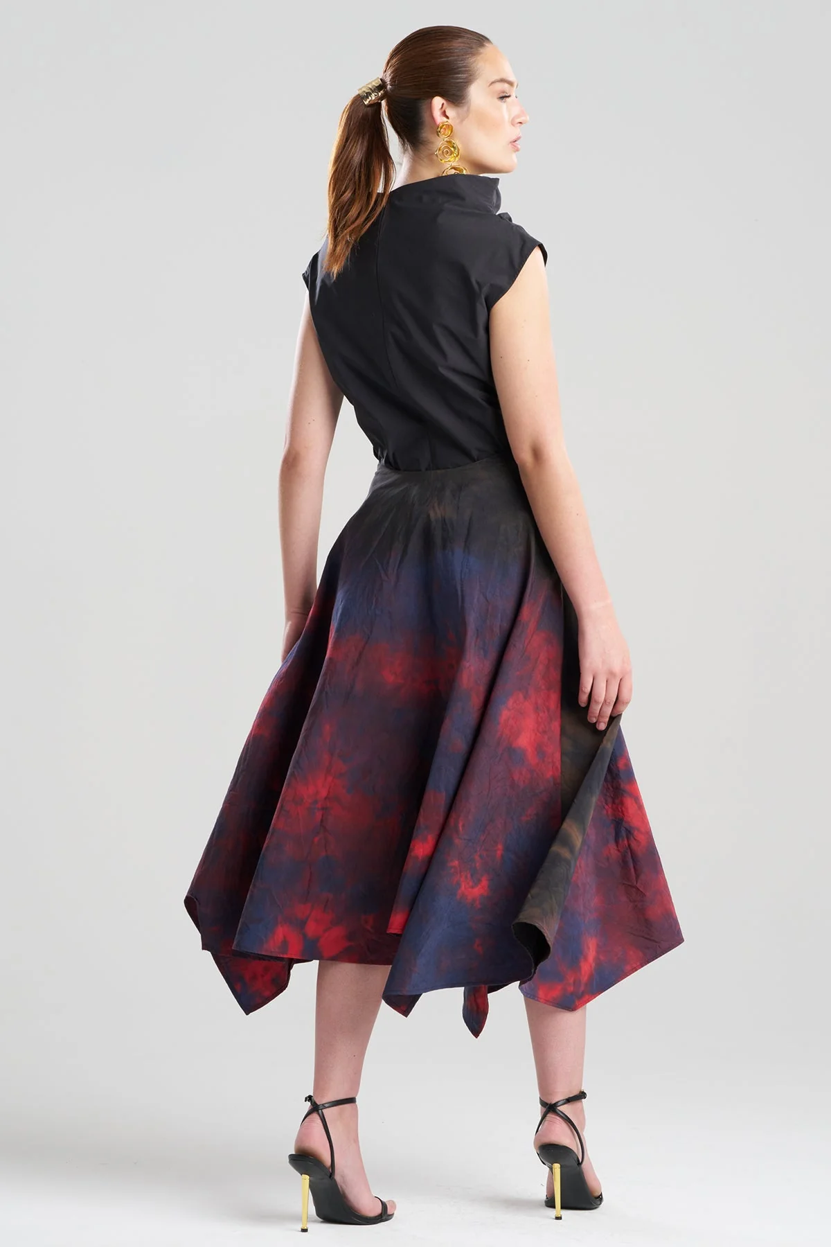 Niji Tie Dye Taffeta Origami Maxi Skirt - Image 2