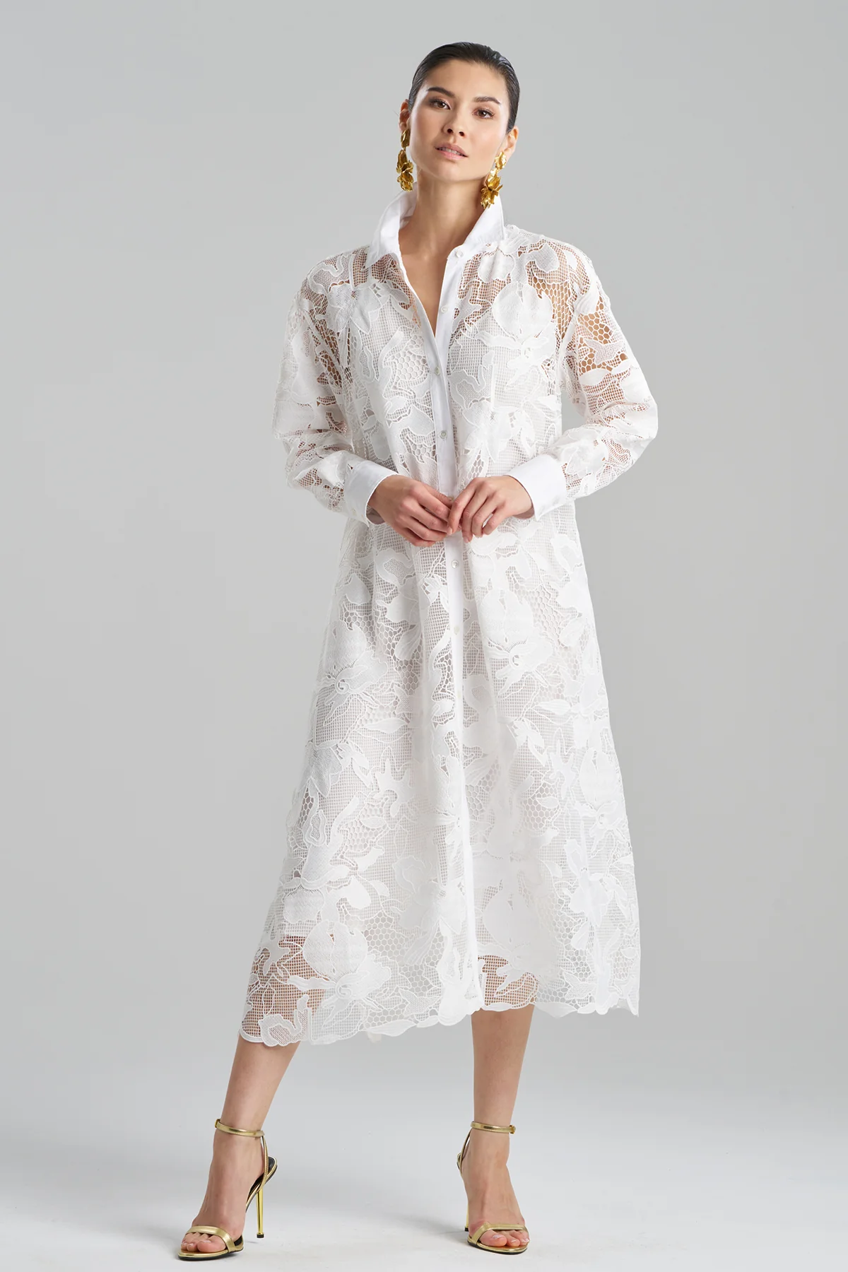 Nishi Lace Oversized Shirtdress - Image 2