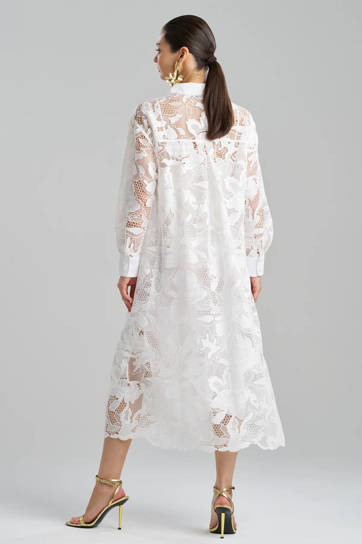 Nishi Lace Oversized Shirtdress - Image 3