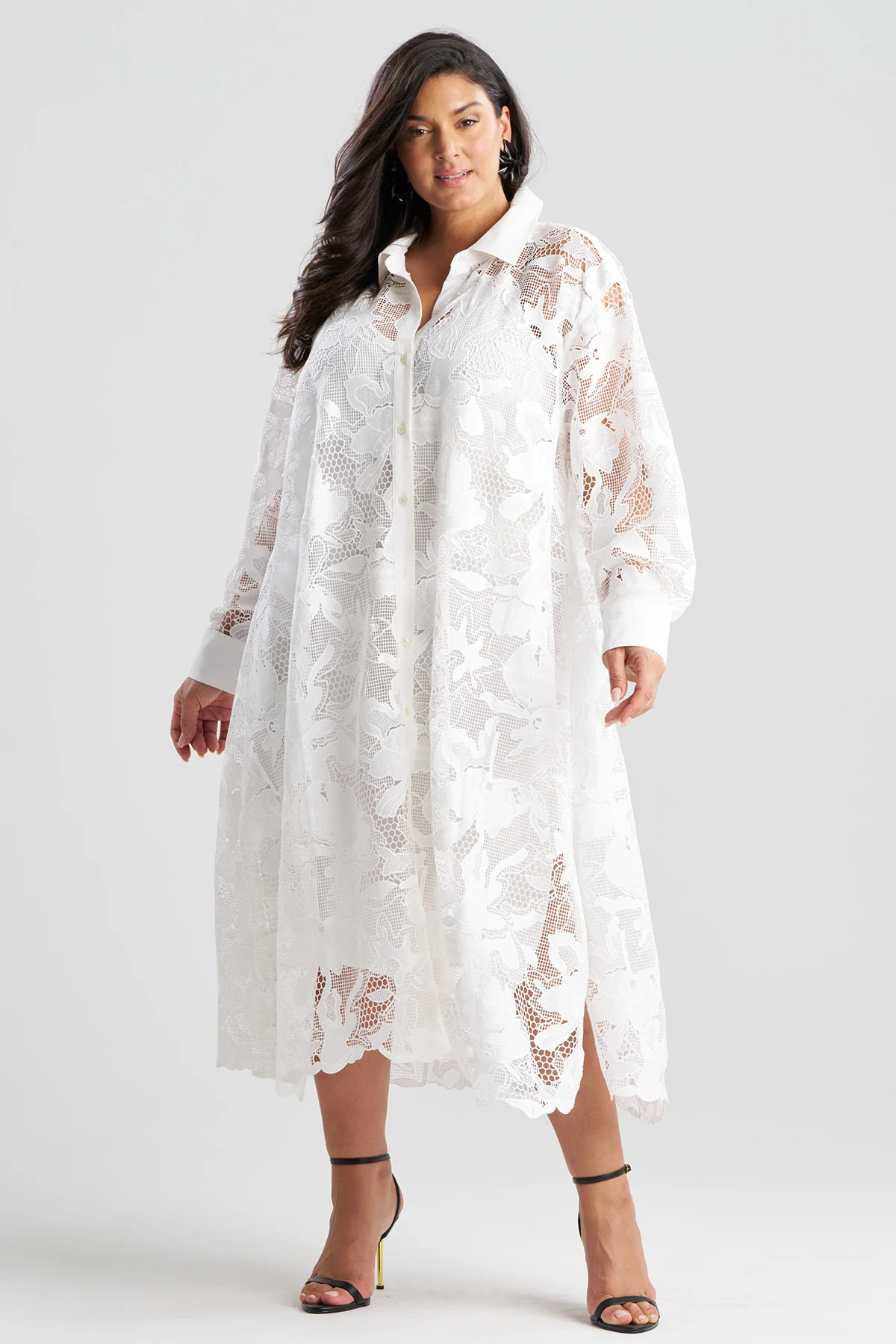 Nishi Lace Oversized Shirtdress - Image 4