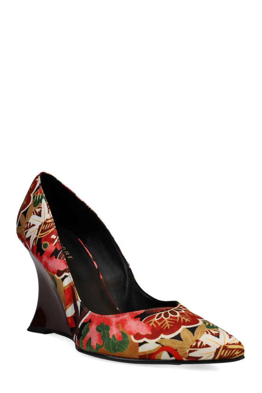 Nori Ikebana Silk Wedge Pump - Image 2