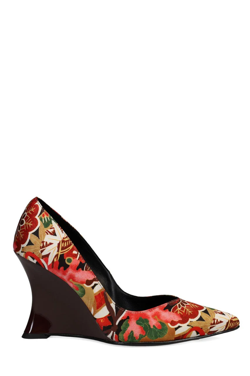 Nori Ikebana Silk Wedge Pump - Image 5