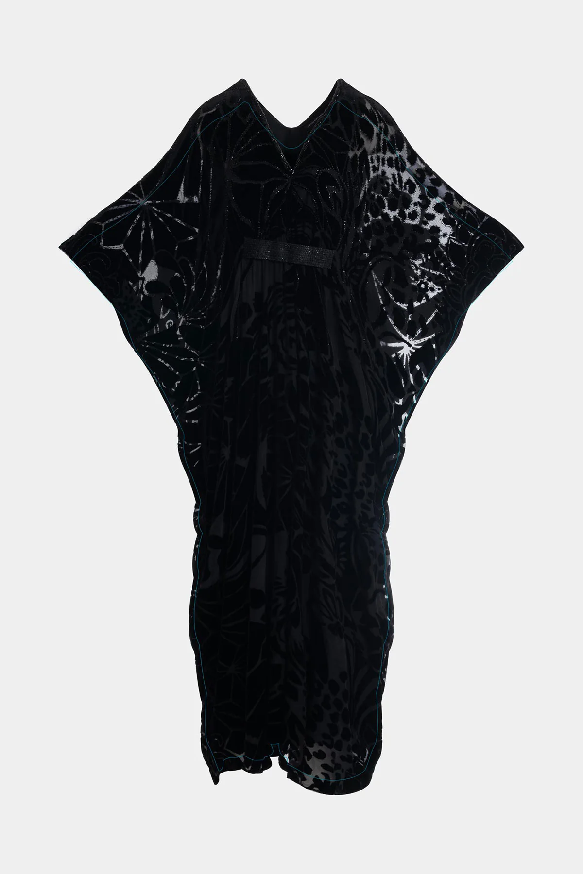 Nouveau Velvet Embellished Silk Caftan - Image 5