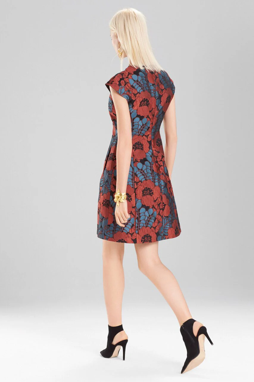 Novelty Jacquard Cap Sleeve Dress - Image 3