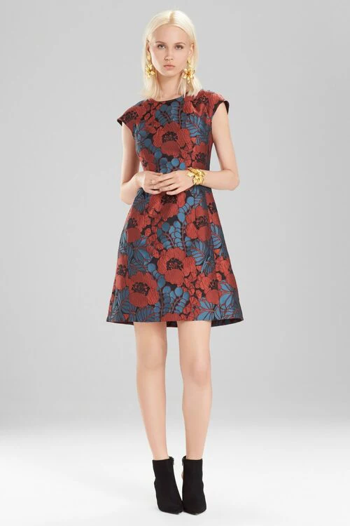 Novelty Jacquard Cap Sleeve Dress - Image 9