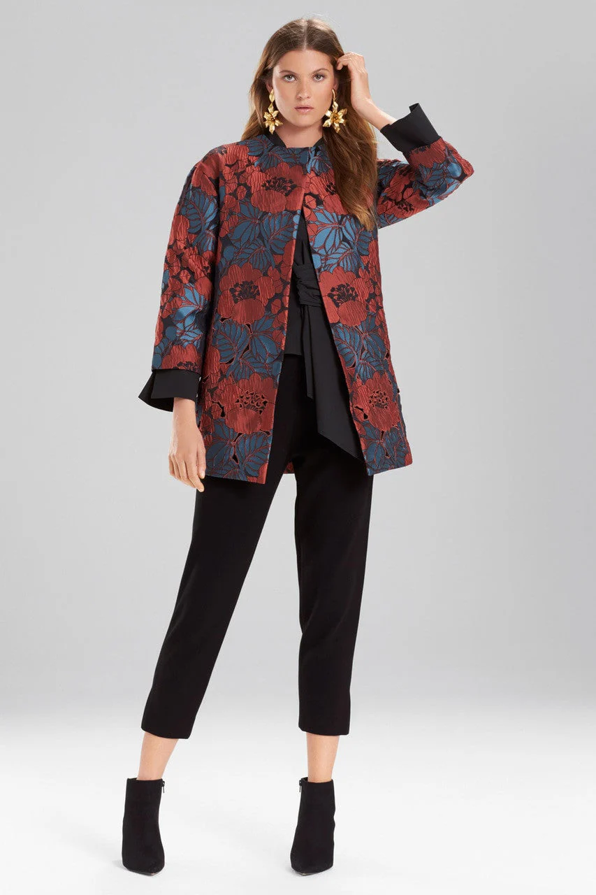 Novelty Jacquard Seamed Topper With Cutwork Embroidery - Image 2