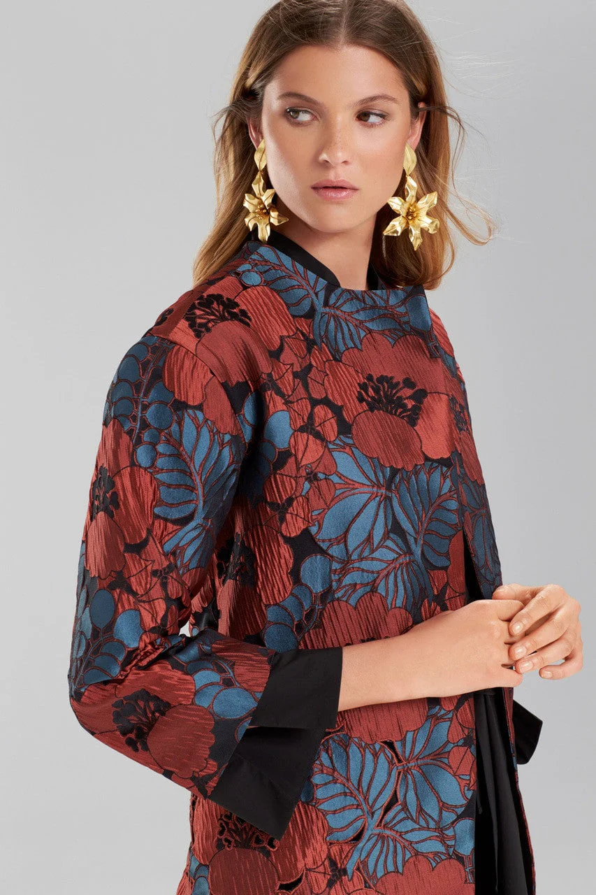 Novelty Jacquard Seamed Topper With Cutwork Embroidery - Image 4