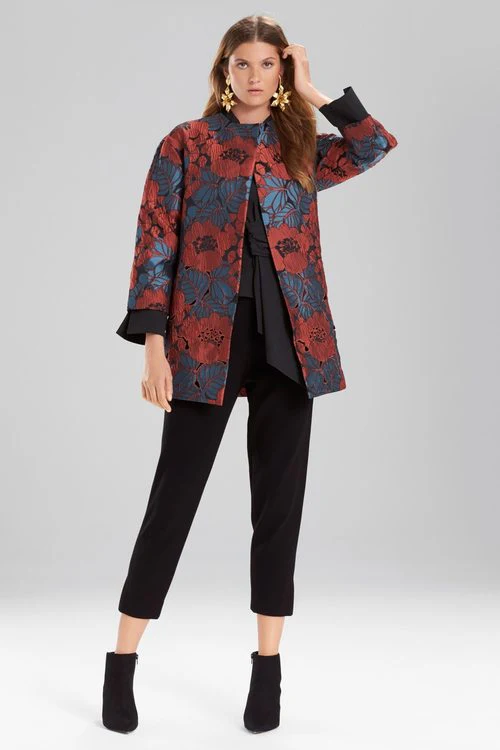 Novelty Jacquard Seamed Topper With Cutwork Embroidery - Image 6