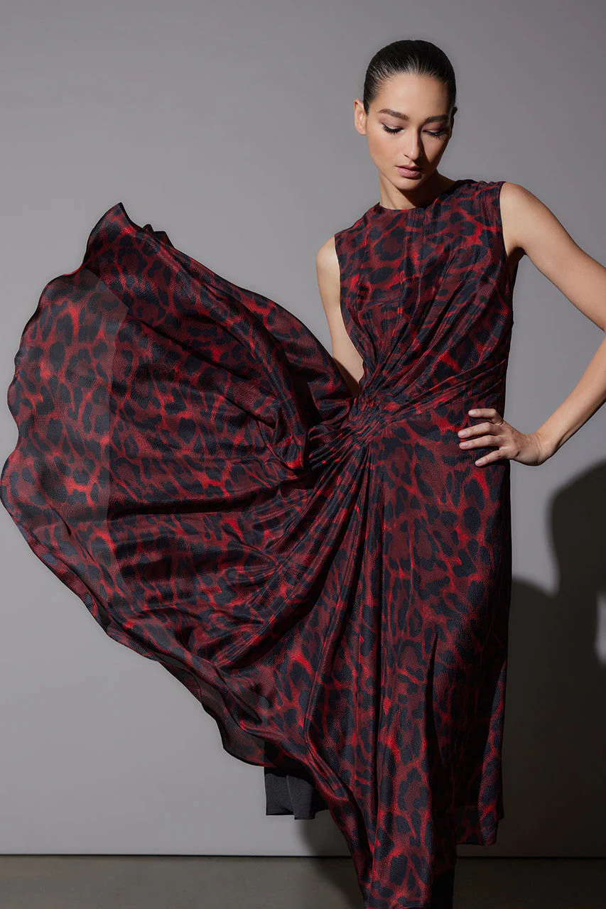 Ocelot Obi Silk Side Drape Dress - Image 2