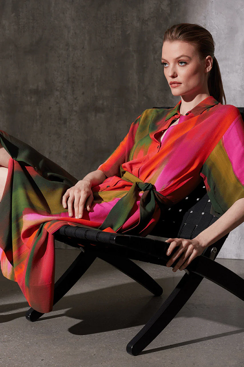Ombre A-line Belted Shirtdress - Image 3