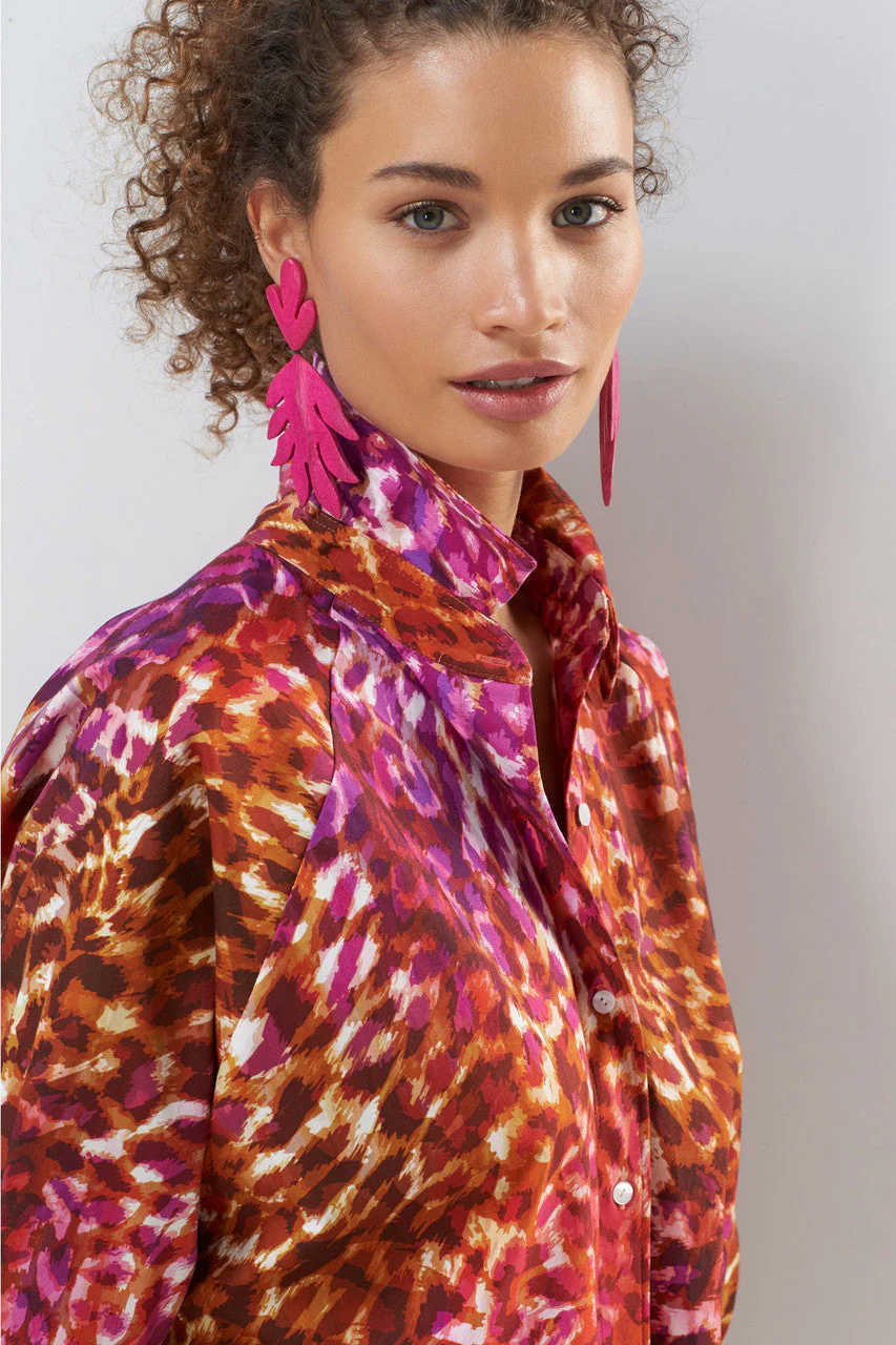 Ombre Animale- Cotton Poplin Blouse - Image 4